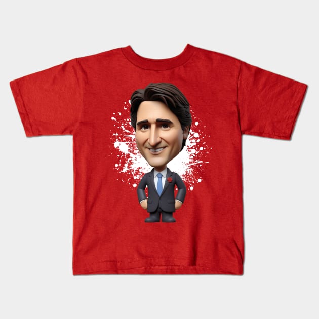 Justin Trudeau like figure Kids T-Shirt by k9-tee